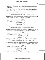 Cac Cong Thuc Giai Nhanh Trac Nghiem Hoa Hoc lớp 12