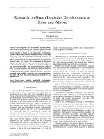 research on green logistics development at home and abroad