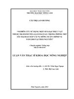 Nghiên Cứu Sử Dụng Một Số Loại Thực Vật Thuộc Họ Hành Tỏi (Alliumaceae) Trong Phòng Trừ Sâu Hại Rau Bắp Cải Vụ Đông Xuân Chính Vụ  Năm 2010 Tại Thái Nguyên