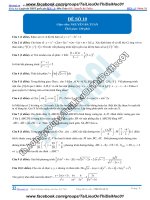 Đề số 10  đề thi thử thpt quốc gia 2016 môn toán, khóa pen i n3 thầy nguyễn bá tuấn 