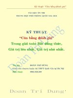 FREE: KỸ THUẬT CÂN BẰNG ĐÁNH GIÁ TRONG GIẢI TOÁN BẤT ĐẲNG THỨC GTLN, GTNN