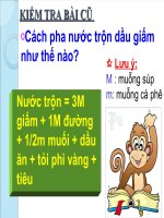 Bài 19  tiết 2 giáo án điện tử Thực hành trộn xà lách dầu giấm