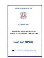 giải pháp phát triển du lịch theo hướng bền vững tại huyện đông anh, thành phố hà nội