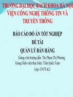 Báo cáo đồ án quản lý bán hàng