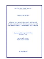 đánh giá thực trạng và đề xuất giải pháp hạn chế ô nhiễm môi trường nước và không khí tại làng nghề tái chế nhôm bình yên, nam thanh, nam trực, nam định 