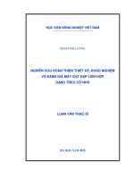 nghiên cứu hoàn thiện thiết kế, khảo nghiệm và đánh giá máy gặt đập liên hợp dạng treo cỡ nhỏ 
