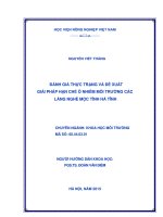 đánh giá thực trạng và đề xuất giải pháp hạn chế ô nhiễm môi trường các làng nghề mộc tỉnh hà tĩnh 