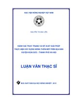 đánh giá thực trạng và đề xuất giải pháp thực hiện xây dựng nông thôn mới trên địa bàn huyện hoài đức   thành phố hà nội 
