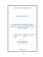 giải pháp nâng cao hiệu quả kinh tế trong sản xuất nấm tại huyện bố trạch, tỉnh quảng bình 