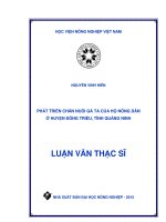 phát triển chăn nuôi gà ta của hộ nông dân ở huyện đông triều, tỉnh quảng ninh 