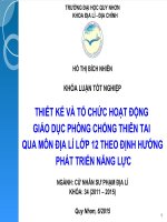 thiết kế và tổ chức hoạt động giáo dục phòng chống thiên tai qua môn địa lý lớp 12 theo định hướng phát triển năng lực