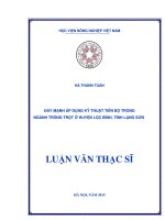 đẩy mạnh áp dụng kỹ thuật tiến bộ trong ngành trồng trọt ở huyện lộc bình, tỉnh lạng sơn 