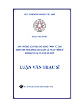 ảnh hưởng của việc bổ sung tanin từ chè xanh đến khả năng sản xuất và phát thải khí mêtan từ dạ cỏ của bò sữa 