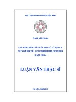Khả năng sản xuất của một số tổ hợp lai giữa gà mía và lv có thành phần di truyền khác nhau 