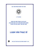 đánh giá hiện trạng và đề xuất giải pháp bảo vệ tài nguyên nước ngầm thành phố bắc ninh, tỉnh bắc ninh