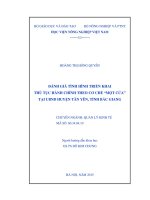 đánh giá tình hình triển khai thủ tục hành chính theo cơ chế “một cửa” tại ubnd huyện tân yên, tỉnh bắc giang 