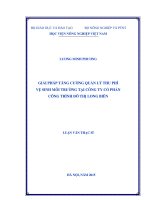 giải pháp tăng cường quản lý thu phí vệ sinh môi trường tại công ty cổ phần công trình đô thị long biên 