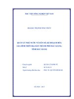 quản lý nhà nước về dân số, kế hoạch hóa gia đình trên địa bàn thành phố bắc giang, tỉnh bắc giang 