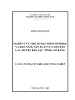Nghiên Cứu Một Số Đặc Điểm Sinh Học Và Khả Năng Sản Xuất Của Lợn Bảo Lạc, Huyện Bảo Lạc, Tỉnh Cao Bằng