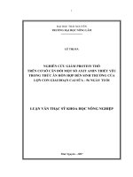 Nghiên Cứu Giảm Protein Thô Trên Cơ Sở Cân Đối Một Số Axit Amin Thiết Yếu Trong Thức Ăn Hỗn Hợp Đến Sinh Trưởng Của Lợn Con Giai Đoạn Cai Sữa - 56 Ngày Tuổi