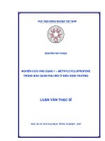 nghiên cứu ứng dụng 1 – methylcyclopropene trong bảo quản rau mùi ở điều kiện thường 