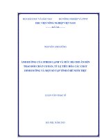 ảnh hưởng của stress lạnh và mức độ cho ăn đến trao đổi chất cơ bản, tỷ lệ tiêu hóa các chất dinh dưỡng và một số tập tính ở bê nuôi thịt 