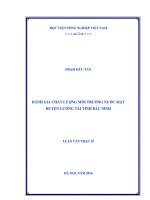 đánh giá chất lượng môi trường nước mặt huyện lương tài tỉnh bắc ninh 
