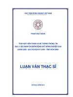 tích hợp viễn thám và hệ thống thông tin địa lý để đánh giá biến động đất nông nghiệp giai đoạn 2005   2015 huyện kỳ sơn   tỉnh hòa bình 