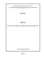 Đề tài dự án nâng cao giá trị gia tăng nông lâm thủy sản