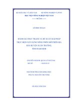 đánh giá thực trạng và đề xuất giải pháp thực hiện xây dựng nông thôn mới trên địa bàn huyện xuân trường, tỉnh nam định 
