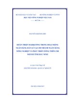 hoàn thiện marketing trong hoạt động ngân hàng bán lẻ tại chi nhánh ngân hàng nông nghiệp và phát triển nông thôn chi nhánh tỉnh bắc ninh 
