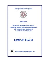 nghiên cứu ảnh hưởng của mật độ và lượng đạm bón đến sinh trưởng và năng suất của giống lúa bc15 vụ xuân 2015 tại huyện thạch thất, hà nội 