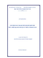 giải pháp đẩy nhanh tiến độ dồn điền đổi thửa trên địa bàn huyện lý nhân, tỉnh hà nam 