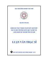 đánh giá thực trạng và đề xuất giải pháp bảo vệ môi trường nước mặt tại một số làng nghề dệt nhuộm tỉnh hà nam 