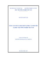 nâng cao chất lượng dịch vụ phục vụ sinh viên tại học viện nông nghiệp việt nam
