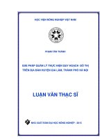 giải pháp quản lý thực hiện quy hoạch đô thị trên địa bàn huyện gia lâm, thành phố hà nội