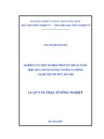 nghiên cứu một số biện pháp kỹ thuật tăng hiệu quả sản xuất đậu tương vụ đông tại huyện mỹ đức, hà nội 