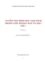 TUYỂN TẬP HÌNH HỌC GIẢI TÍCH TRONG MẶT PHẲNG HAY VÀ ĐẶC SẮC NGUYỄN MINH TIẾN