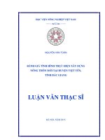 đánh giá tình hình thực hiện xây dựng nông thôn mới tại huyện việt yên, tỉnh bắc giang 