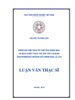 đánh giá hiệu quả ức chế của nano bạc và dịch chiết thực vật đối với vi khuẩn xanthomonas oryzae gây bệnh bạc lá lúa 