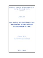 tăng cường quản lý thuế giá trị gia tăng đối với doanh nghiệp hoạt động trên địa bàn thành phố bắc giang 
