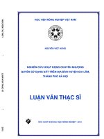 nghiên cứu hoạt động chuyển nhượng quyền sử dụng đất trên địa bàn huyện gia lâm, thành phố hà nội 