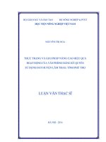thực trạng và giải pháp nâng cao hiệu quả hoạt động của văn phòng đăng ký quyền sử dụng đất huyện lâm thao, tỉnh phú thọ 