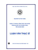 quản lý cán bộ, công chức cấp huyện trên địa bàn thị xã đông triều, tỉnh quảng ninh