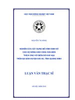 nghiên cứu xây dựng mô hình sinh kế cho hộ nông dân vùng ven biển thích ứng với biến đổi khí hậu trên địa bàn huyện hải hà, tỉnh quảng ninh 