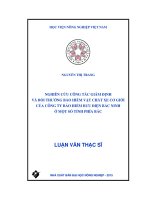 Nghiên cứu công tác giám định và bồi thường bảo hiểm vật chất xe cơ giới của công ty bảo hiểm bưu điện bắc ninh ở một số tỉnh phía bắc 