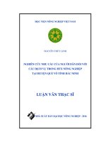 nghiên cứu nhu cầu của người dân đối với các dịch vụ trong htx nông nghiệp tại huyện quế võ tỉnh bắc ninh 