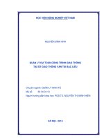 quản lý dự toán công trình giao thông tại sở giao thông vận tải bạc liêu 