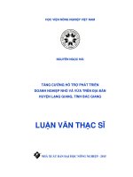 tăng cường hỗ trợ phát triển doanh nghiệp nhỏ và vừa trên địa bàn huyện lạng giang, tỉnh bắc giang 