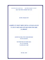 “nghiên cứu phát triển chủng actinoplanes sp  và tối ưu điều kiện lên men sinh tổng hợp acarbose” 